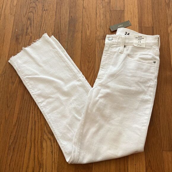 J. Crew Slim boyfriend jean in white* - Picture 6 of 7